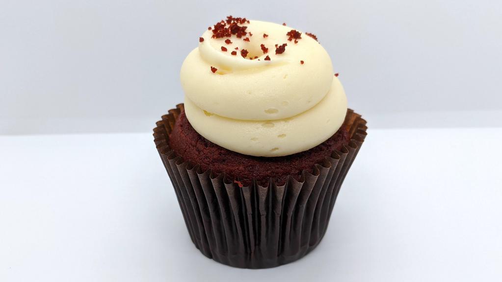 Red Velvet · Red Velvet Cake with Cream Cheese Icing topped with Cake Crumbles
