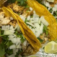 Royal Tacos (3) · 3 - 6” Corn Tortilla Tacos your choice of Beef, Chicken, Pastor. Toppings: Cilantro, Lime, H...