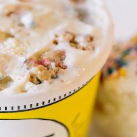 Pint - Birthday Cake · Cake batter ice cream with rainbow-colored cake batter crumbles
SOY FREE NUT FREE
