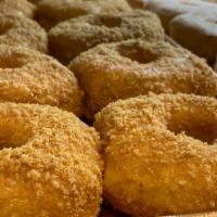 Crunchy Donut · Our FAMOUS GLAZED DONUT covered with cinnamon crumbs.