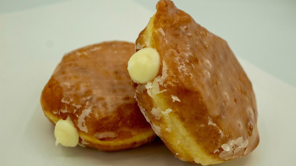 Bavarian Filled · Yeast raised donut filled with bavarian cream (custard/pudding) filling.