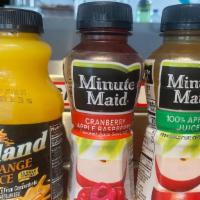 Minute Maid Apple Juice · 12 oz bottle.