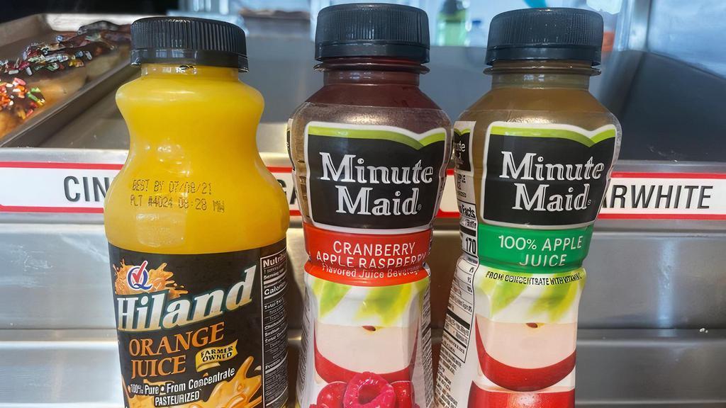 Minute Maid Apple Juice · 12 oz bottle.