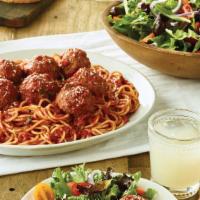 Family Bundle Spaghetti · Tossed with our pomodoro sauce. Add meatballs or substitute Bolognese meat sauce for an addi...