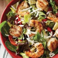 Johnny Rocco Salad With Wood-Grilled Shrimp · Wood-grilled shrimp served over romaine tossed with roasted red peppers, kalamata olives and...