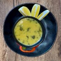 Lentil Soup · Red Lentils, Spinach, Seasoning.