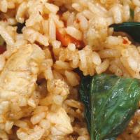 Basil Fried Rice · Green Beans, Mushrooms, Carrots, Onions, Basil and Bell Peppers