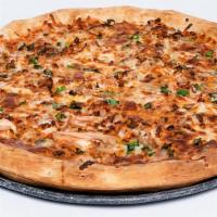 Bbq Chicken · (540 cal/slice). BBQ sauce topped with roasted chicken, smoked cheddar, mozzarella - provolo...