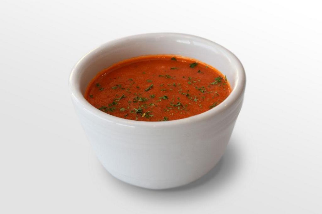 Roasted Tomato Basil Soup · Made from scratch, our house recipe will definitely keep you warm!