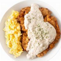 King Cfs · Chicken fried steak covered in sausage gravy, two eggs, choice of side & toast