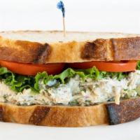 Chicken Salad Sandwich · Our famous all white meat chicken salad, lettuce & tomato on whole grain wheat