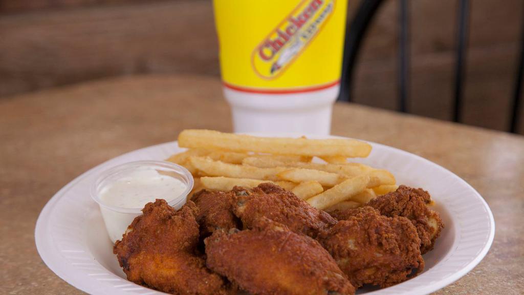 8 Boneless Hotwing Combo · Includes 1 regular side and a large drink