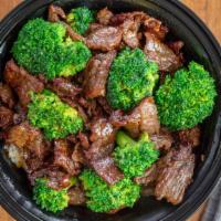 Broccoli Beef · Served with white rice