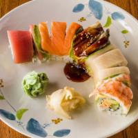 Rainbow Roll · Consuming raw or undercooked meat, poultry, seafood, shellfish, or eggs may increase your ri...