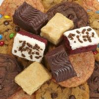 Cookie Brownie Platter · An assortment of six gourmet cookies and six decadent brownies. Everyone can pick their favo...