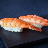 Ebi Nigiri (Gf) · cooked white shrimp. usa, gulf of mexico, bottom trawls
