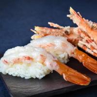 *Ama Ebi Nigiri · spot prawn with fried head. canada, north pacific ocean,. pots & traps