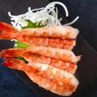 Ebi Sashimi (Gf) · cooked white shrimp. usa, gulf of mexico, bottom trawls