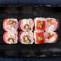 *Pretty In Pink · snow crab, cucumber, salmon, bigeye tuna, soy paper, wasabi tobiko (8 pcs)