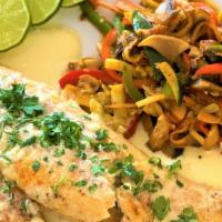 Red Snapper · Snapper fillet & sauteed vegetables Served with our delicious soup of the day... enjoy :)