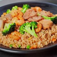 Combination Fried Rice Or Chow Mein · Your choice of rice or noodles with beef, shrimp, chicken, and vegetables.