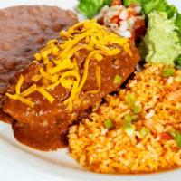 Chile Relleno · Homemade deep-fried, battered poblano pepper stuffed with beef OR blended cheeses & topped w...