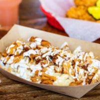Indv Side Lrg Dirty Mac · Mac-N-Cheese topped off with Shredded Hot Chicken and Ranch