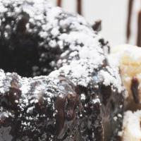 Chocolate Bundt Cake · moist chocolate cake, chocolate icing, vanilla bean ice cream