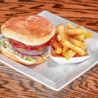 Classic Chicken Sandwich · Grilled or crispy panko crusted chicken breast lettuce tomato pickle red onion and roasted g...