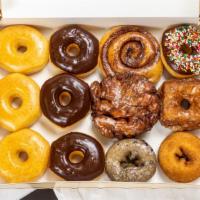 Assorted Dozen Mix · Comes with
3 glazed, 3 chocolate and our choices of the day.
If you would like to pick your ...