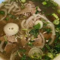 Pho Tai Chin (Small) · Beef noodle soup with filet mignon & well done lean meat.