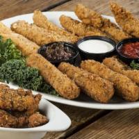 Appetizer Sampler · 6 Buffalo Bites, 4 Fried Pickles, 4 Holy Macaroni, and 2 Fried Cheese. Sorry. No substitutio...
