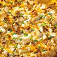 Chicken Premier (X-Large) · Comes with our own unique white sauce, mozzarella and cheddar cheeses, onion, green pepper, ...