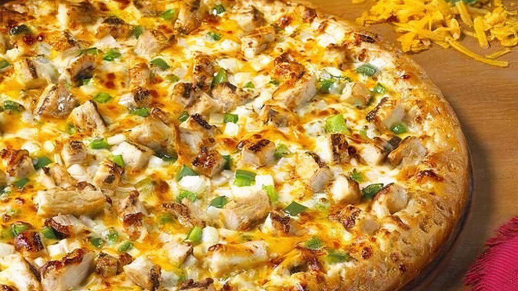 Chicken Premier (X-Large) · Comes with our own unique white sauce, mozzarella and cheddar cheeses, onion, green pepper, and lots of fajita chicken. Cal 99 - 604