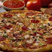 Supreme D'Lish (Large) · Our thinner but not thin lightly topped pizza with mozzarella, pepperoni, ham, sausage, beef...