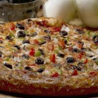 Vegi D'Lish (Large) · Our thinner but not thin lightly topped pizza  with mozzarella, mushroom, onion, bell pepper...