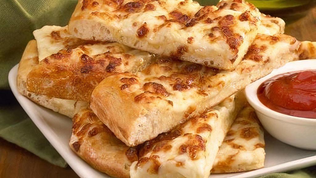 Jim Stix (X-Large) · Our hand-stretched crust with buttery garlic sauce and mozzarella cheese. Cut into strips and served with your choice of sauce for dipping.