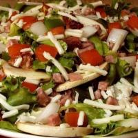 Mrjim'S Special Salad (Half) · Comes with fresh lettuce or spinach, tomato, onions, green pepper, bacon, ham, mushroom, and...