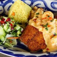 Yucatán · Fresh, never-frozen Tilapia prepared grilled or fried, topped with marisco sauce; served wit...