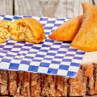 Chicken And Potato Empanada · SHREDDED CHICKEN WITH POTATO SERVED WITH COLOMBIAN AJI SAUCE