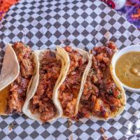 Chicken Wtth Street Tacos (4) · Served on warm corn tortillas, diced onions, cilantro, house made salsa.