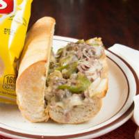 Beef Philly · Mayo, beef, bell peppers, onions, melted mozzarella cheese, and creamy Italian sauce. 520-10...