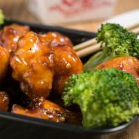 General Tso'S Chicken · Spicy. Crispy chicken sautéed with water chestnut, carrot, and steamed broccoli. Served with...
