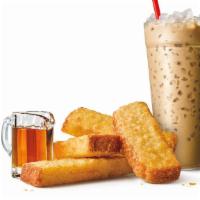 French Toast Sticks (4 Pc.) · Served with syrup and comes with a drink.