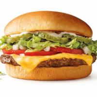 Sonic® Cheeseburger · Mayo, Ketchup, Lettuce, pickles, tomatoes, onions.