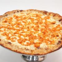 Small Buffalo Chicken Pizza · Bleu cheese pizza sauce topped with grilled chicken tossed in our famous anchor bar wing sau...