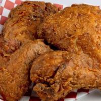 Southern Fried Chicken Alc (4 Piece) · Buttermilk battered chicken, coated with seasoned flour.