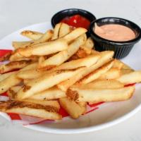 French Fries - Large. · Served with peppercorn ranch or Sriracha dipping sauces.
