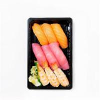 Nagano Special · Mix and match 8 pieces of tuna, salmon, yellowtail, shrimp, or masago nigiri.