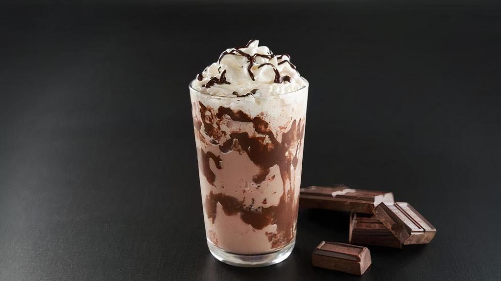 Frozen Hot Chocolate · Hot chocolate served over ice with a whipped topping.